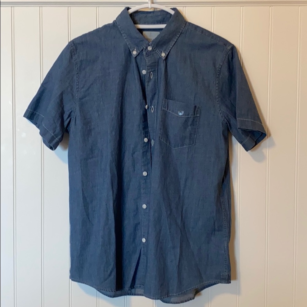 American Eagle Denim Short Sleeve Button Up.
